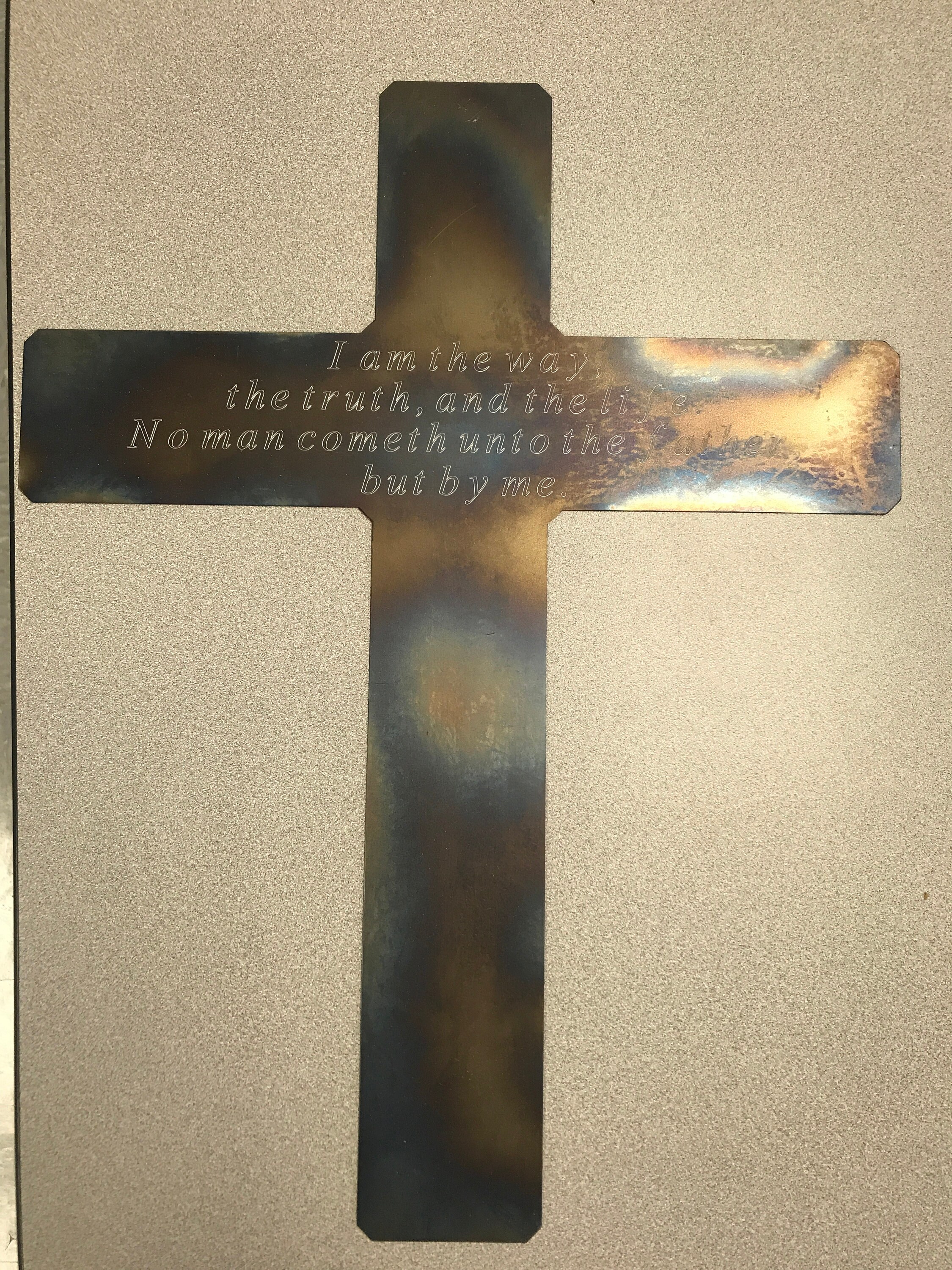 Metal cross with scripture Etsy