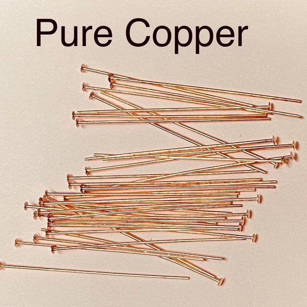 Pure Copper Unplated Flat Head Pins 1.5 Inch 22ga (21012)