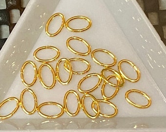 Gold Plated Stainless Steel Oval Jump Rings 7x5mm 19gauge (20721)