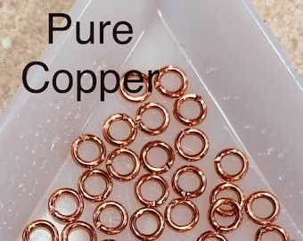 50 Pure Copper Open Jump Rings 4mm 20ga (21019)
