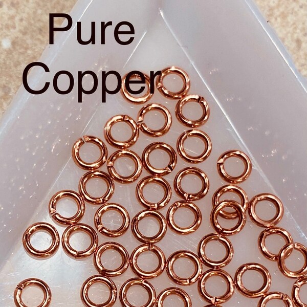 50 Pure Copper Open Jump Rings 4mm 20ga (21019)