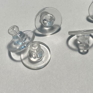 50 Earring Backs Comfort Clutch Clear Silicone for Post Earrings Hypoallergenic (21486)