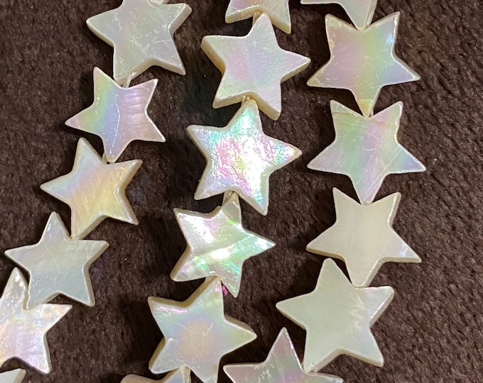 AB Color White Ivory Shell Star Beads 10mm Full or Half Strands (20349 ...