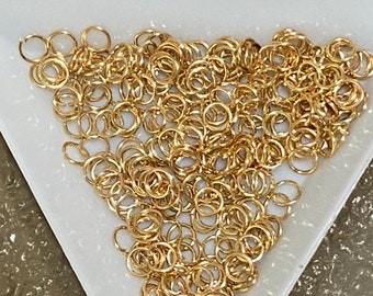 18k Gold Plated Stainless Steel Jump Rings 4mm 22gauge (20184)