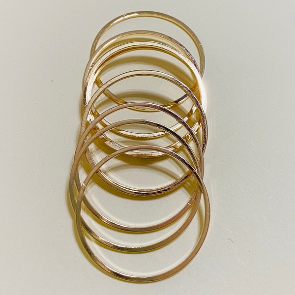 10 Light Gold Plated Brass Link Connector Circles 25mm x 1mm (20119)