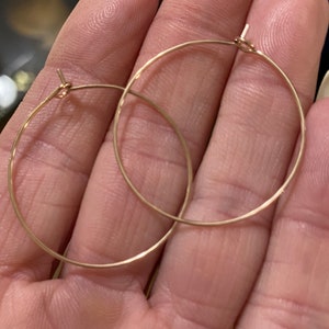 10 Rose Gold Top Quality Stainless Steel Beading Hoop Earring Finding Wine Charm Wire Hoop 30mm (20380)
