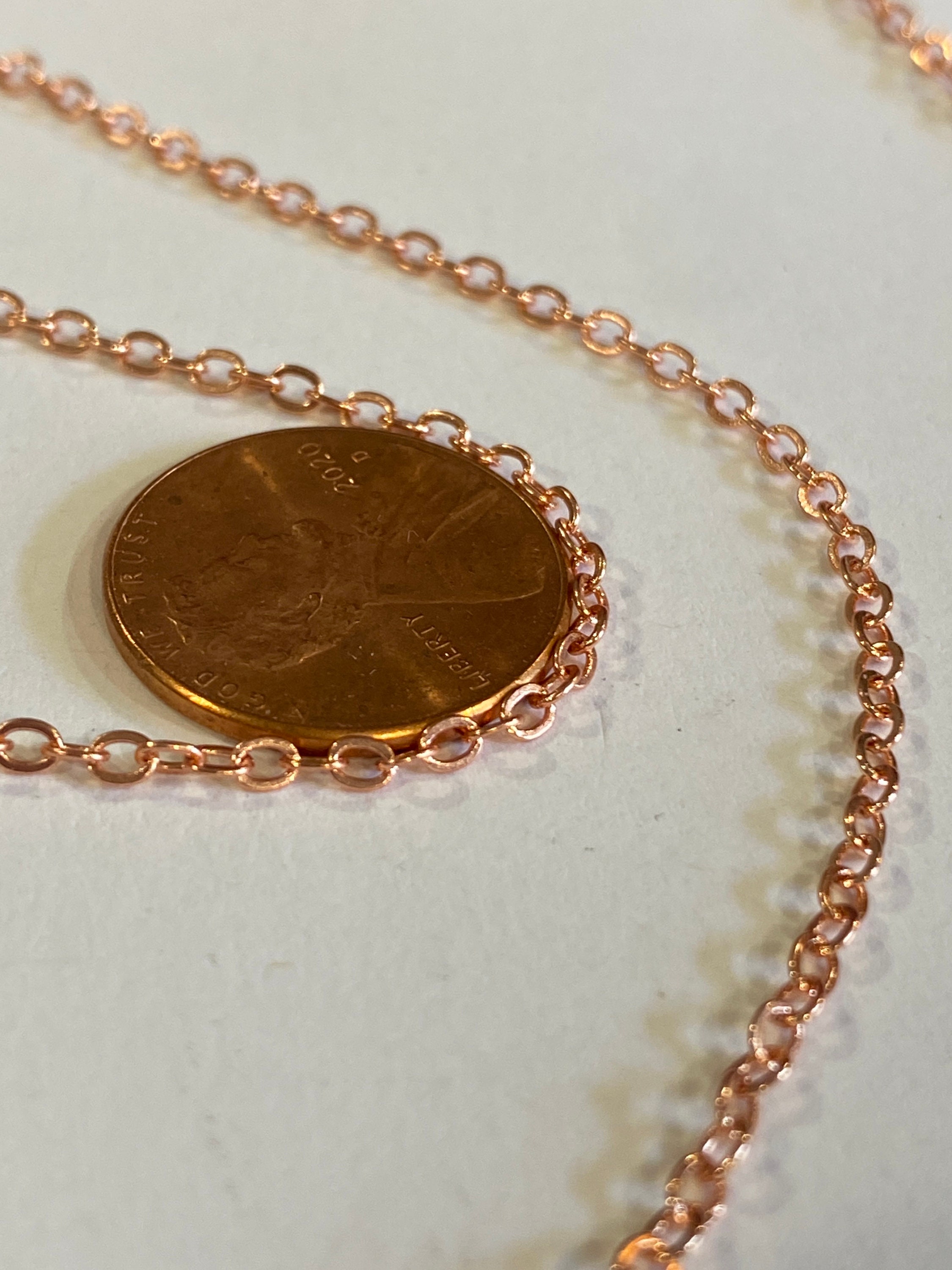 Thin copper oval cable necklace chain 1.7mm