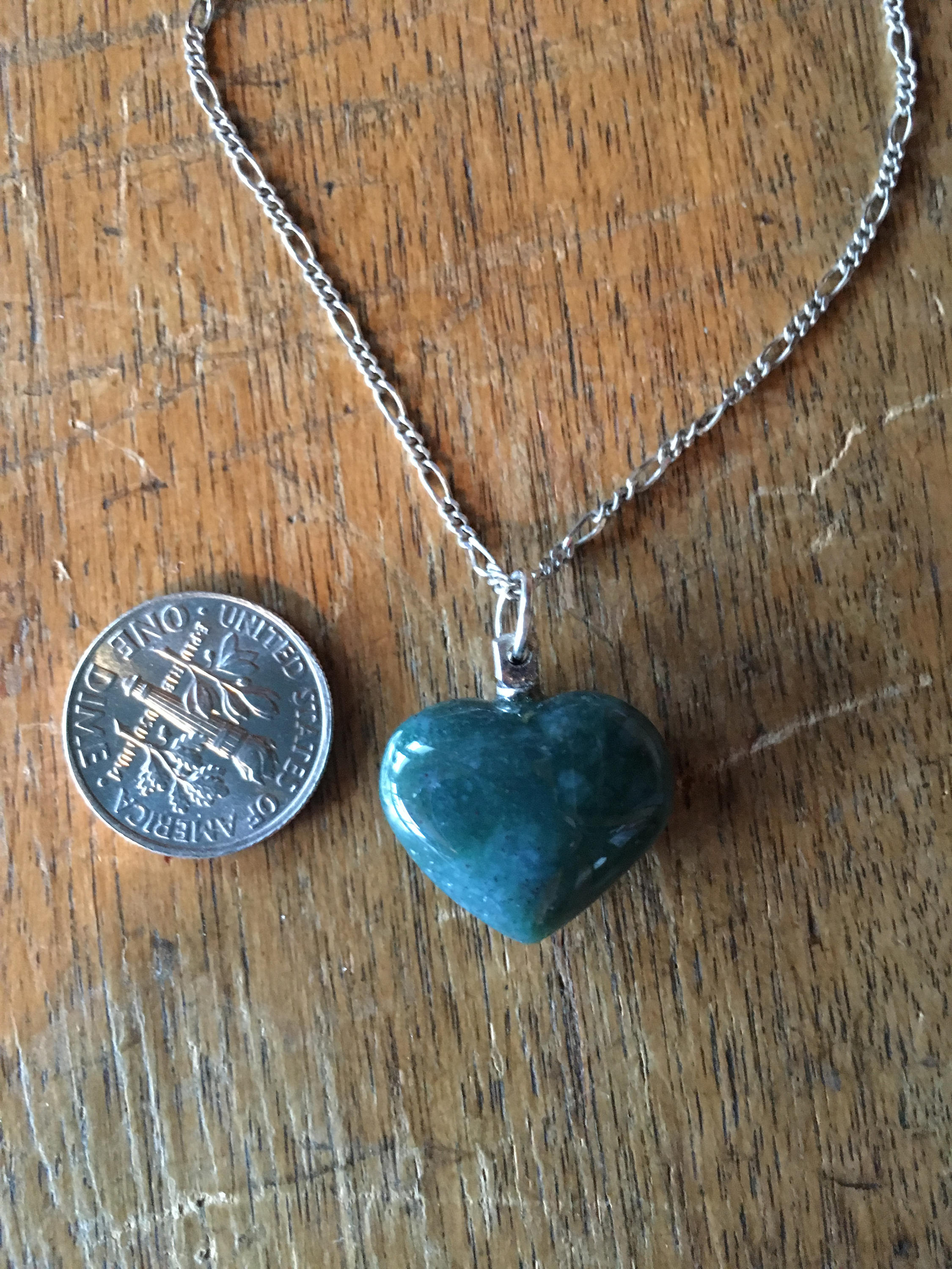 Jade Heart Pendant Necklace Sterling Silver 16 | Etsy