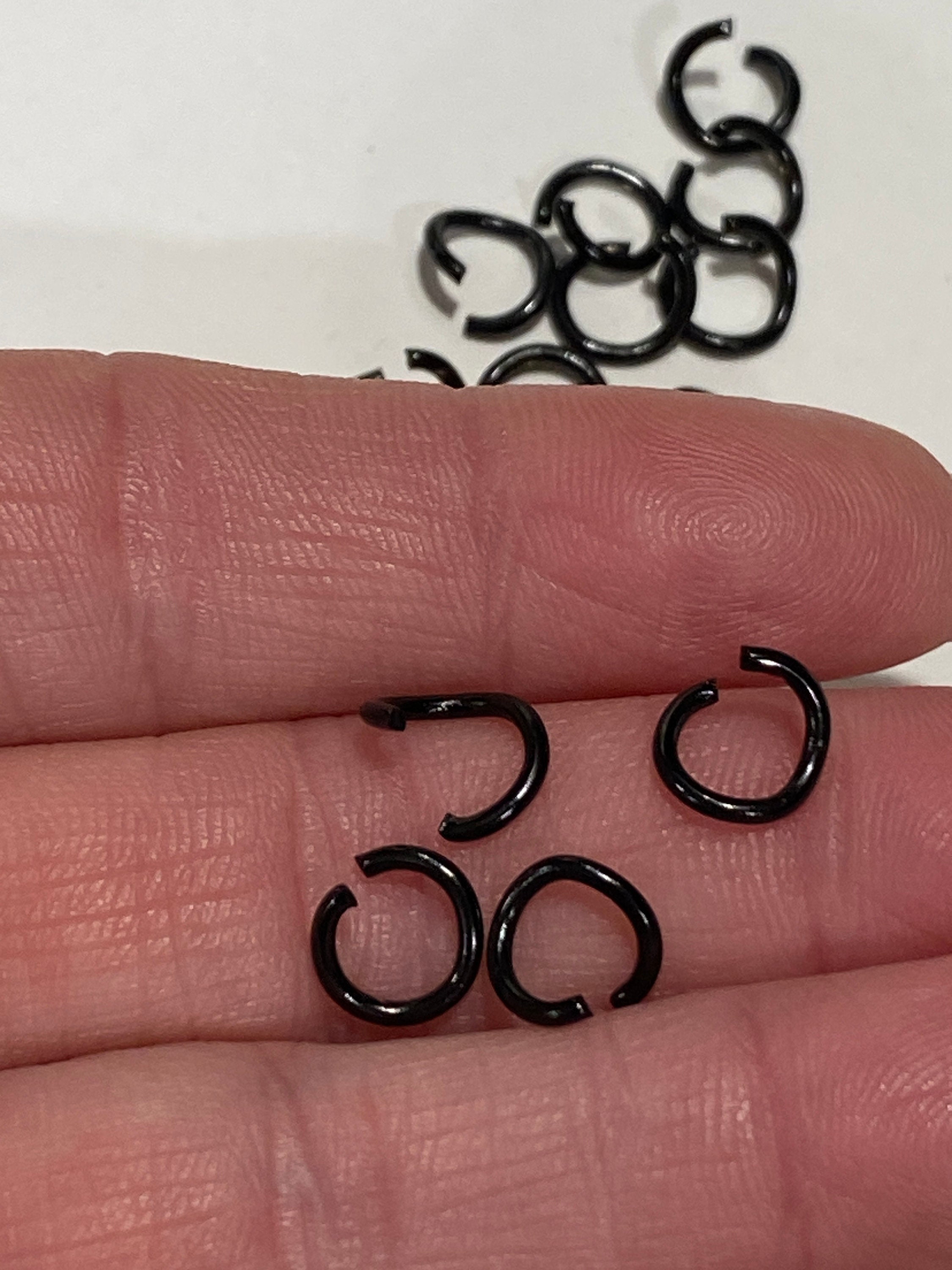 100 Glossy Black Anodized Niobium Jump Rings in Your Pick of Diameter
