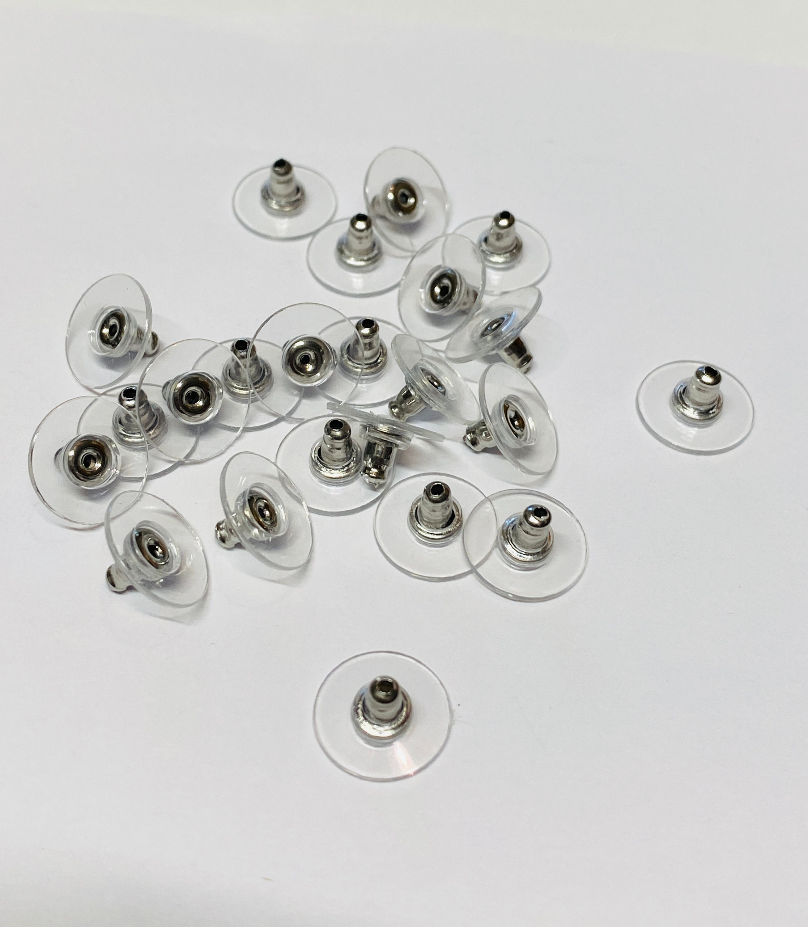 BULLET CLUTCH EARRING BACKS 6x11mm Silver Plated (Pack of 50 pairs)