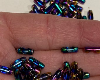 10 conectores de cadena de bolas de acero inoxidable chapados en arcoíris para 3 mm (21578)