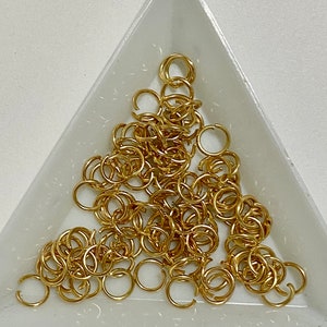  BEADIA 18K Gold Plated Jump Rings Non Tarnish 7mm 300pcs for  Jewelry Making Findings