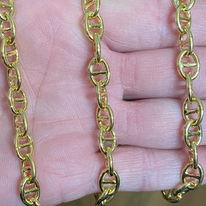 High Quality 18k Gold Plated Brass Mariner Anchor Chunky Chain  (21351)