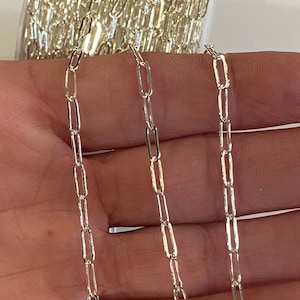Silver Paperclip Drawn Cable Chain By The Foot (21515)