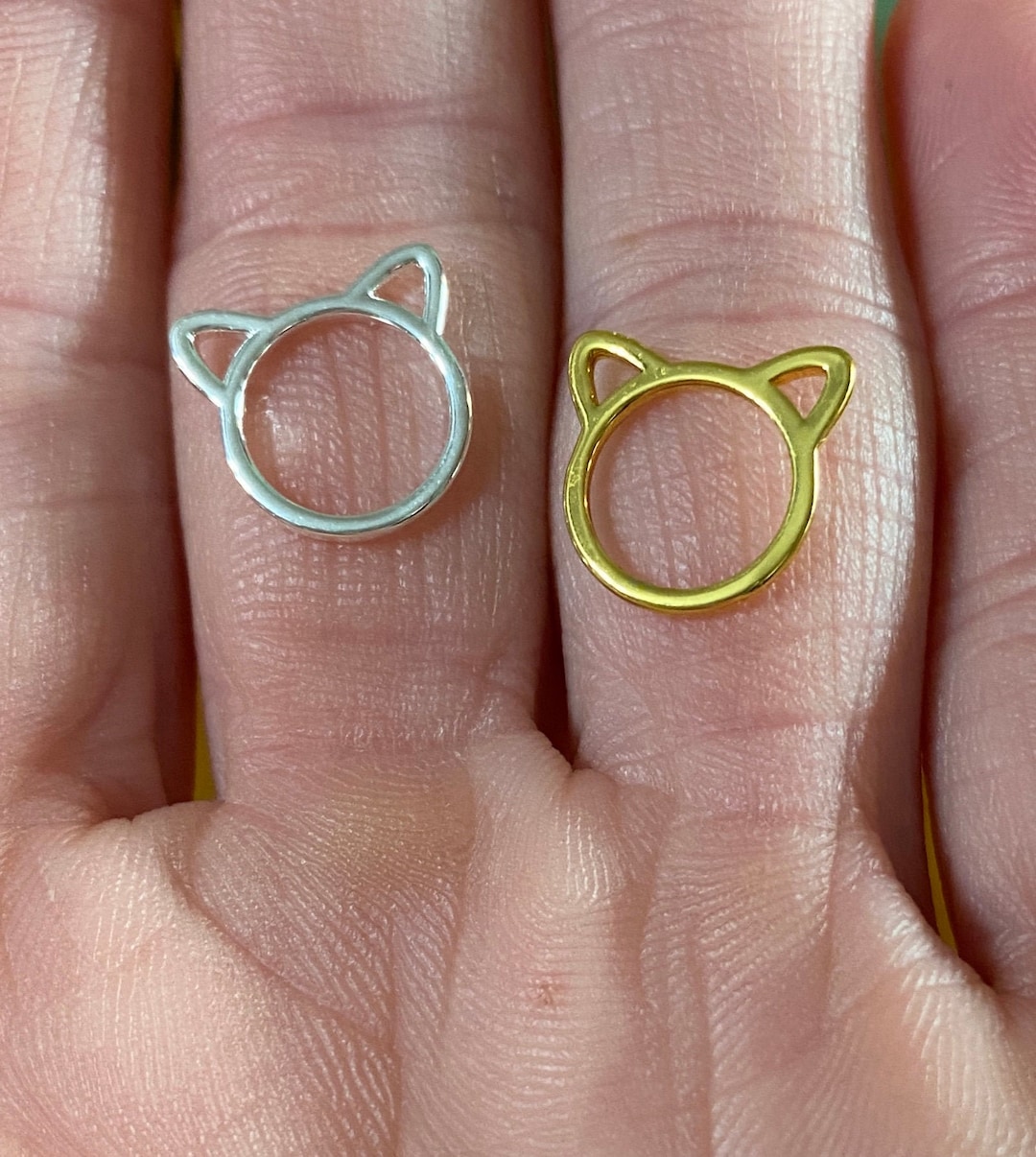 4 Tiny Cat Charm Pendant Gold or Silver 12mm 2031920320 Etsy