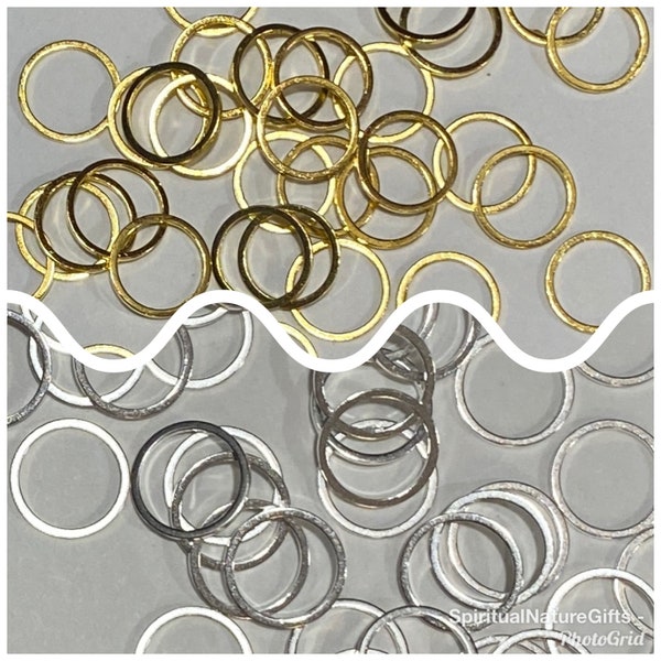 30 Smooth Tiny Circle Closed Jump Ring Link Silver or Gold Plated 10mm (21041-21042)