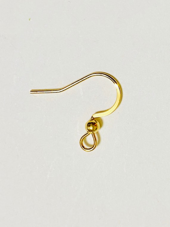 10 Supreme Quality 18k Gold Plated Surgical Stainless Steel French Hook Ear Wire Flat w/Ball (20486)
