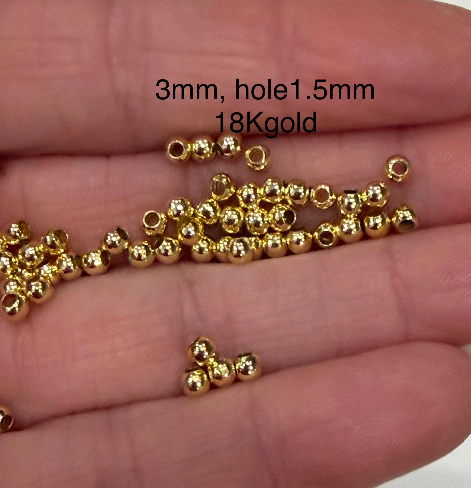 2 Gold Over Silver Smooth Spacer European Charm Beads Lot