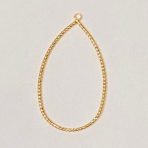 6 High Quality 18K Gold Sparkly Textured Twisted Wire Teardrop Pendant Earring Component Anti Tarnish Nickel Free (21409)