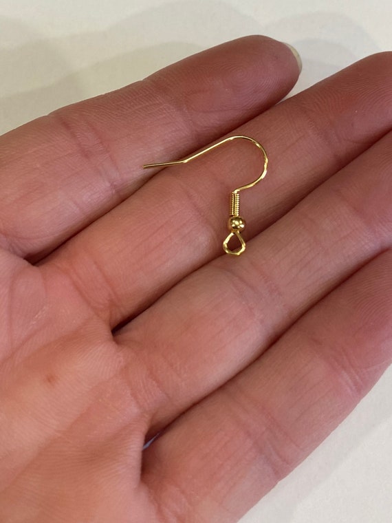 20 Supreme Quality 14k Gold Plated Stainless Steel Ball Coil Ear Wires  Nickel Free Anti Tarnish (21325)