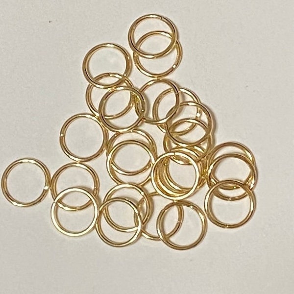 Light Gold Plated Jump Rings 10mm 18Ga Open (20634)