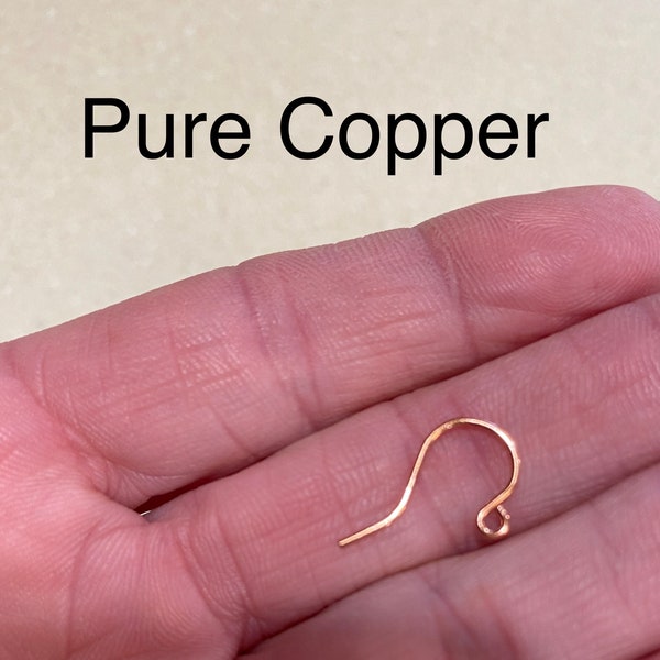 Pure Copper Simple Loop Ear Wires (21021)