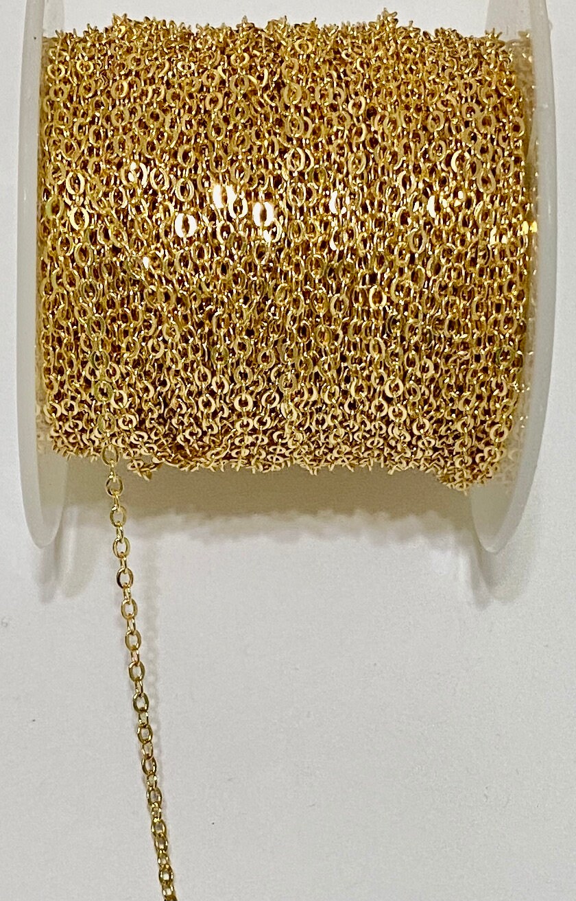 18k Plated Gold Chain Roll Etsy