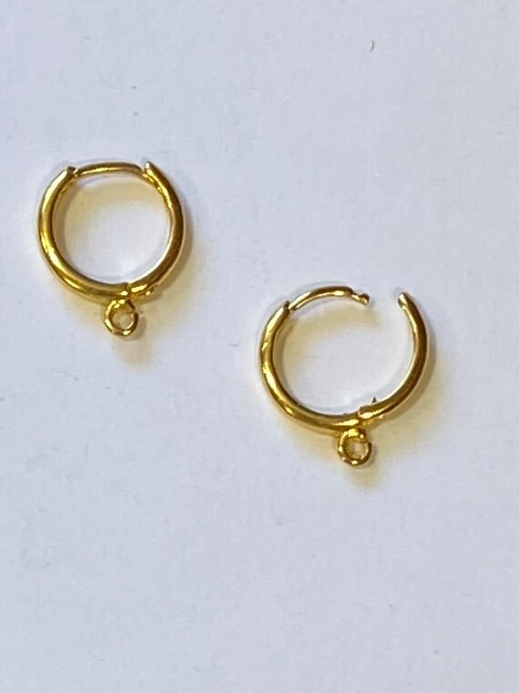 Wholesale Bulk Gold Plated Brass Huggie Ear Hoops With Open Loops