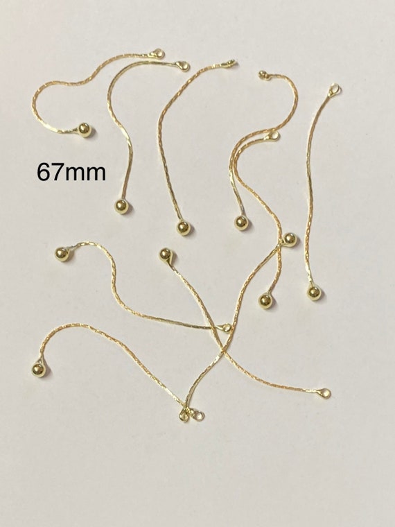 10 pc Chain Tassel with Drop Light Gold 67mm (21238)