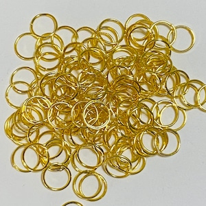 Bright Gold Plated Open Jump Rings 8mm 21ga (20630)