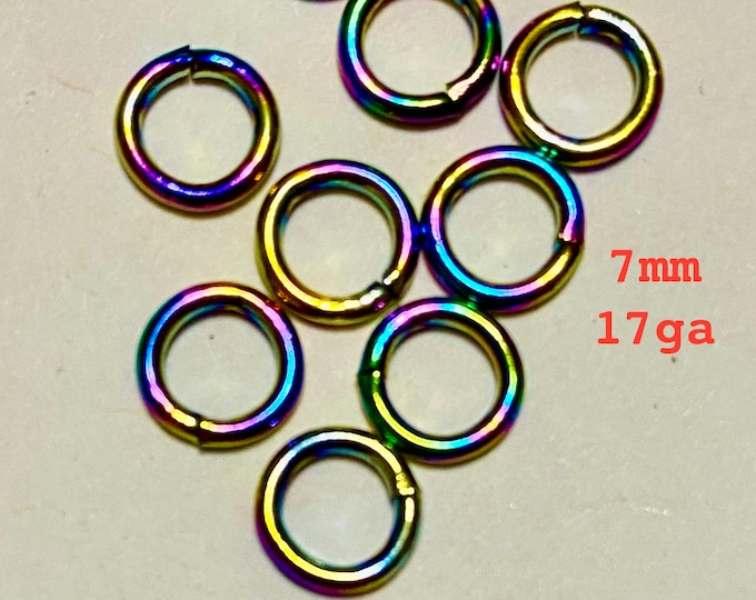 Rainbow Stainless Steel Open Jump Rings 7mm 17gauge 20869 Etsy
