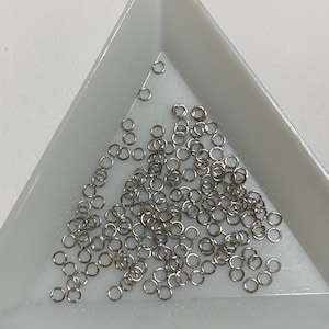 Thin Tiny Super Strong Stainless Steel Platinum Plated Jump Rings 2.5mm 24gauge Chain Mender (20476)