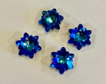 4 Charm Pendant Faceted  Imitation Crystal Bermuda Blue (21007)