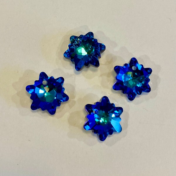 4 Charm Pendant Faceted  Imitation Crystal Bermuda Blue (21007)