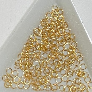 18K Gold Plated Open Jump Rings Nickel Free 3mm 24ga (20631)