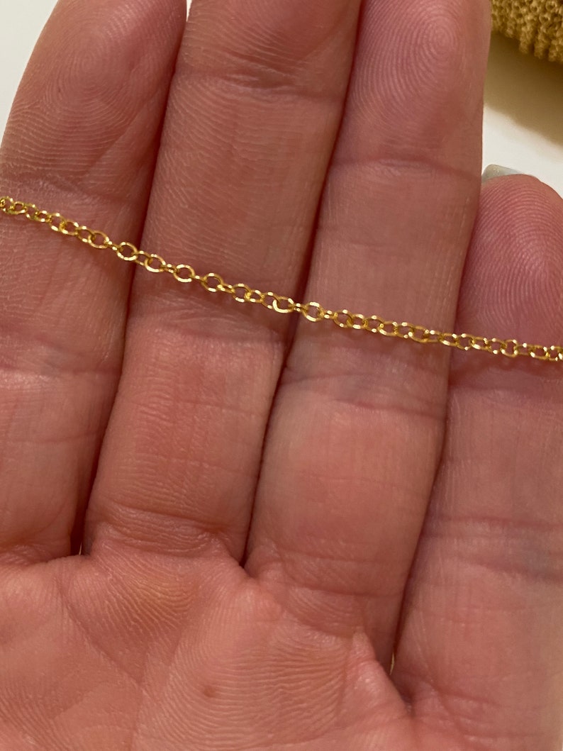 18K Gold Plated Cable 2mm X 1.7mm Chain by the Foot Etsy