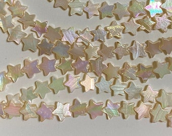 8mm AB Color White Ivory Shell Star Beads Full or Half Strands (20521-20522)