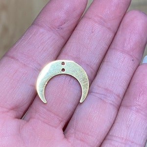 2 Silver or Gold Moon Connector Link Charm with 2 Holes (21427-21428)