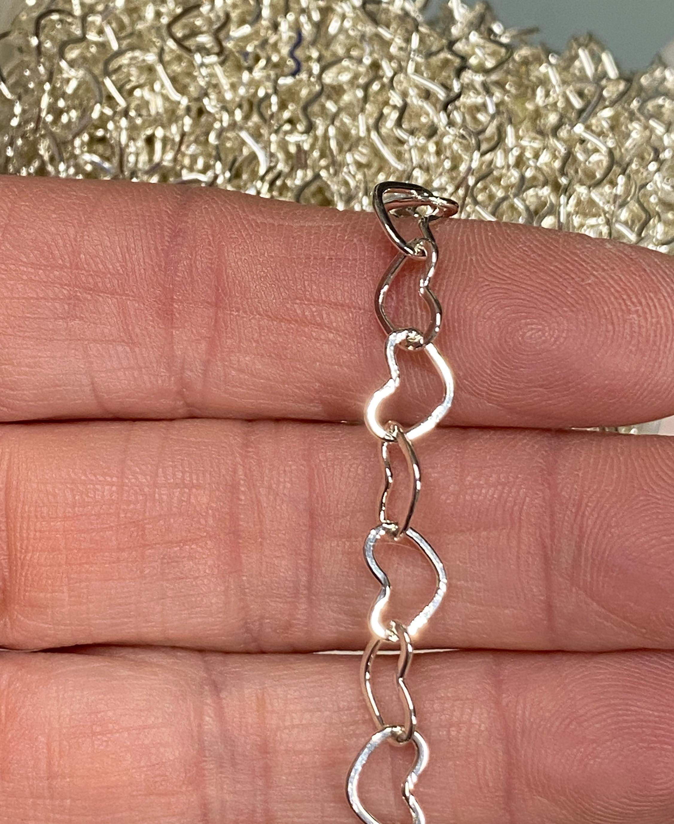 シルバーハートリンクチェーン 8mm x 6mm (1050) - Etsy 日本