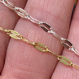 Gold or Silver Dapped Chain By The Foot Nickel Free (20298-20299)