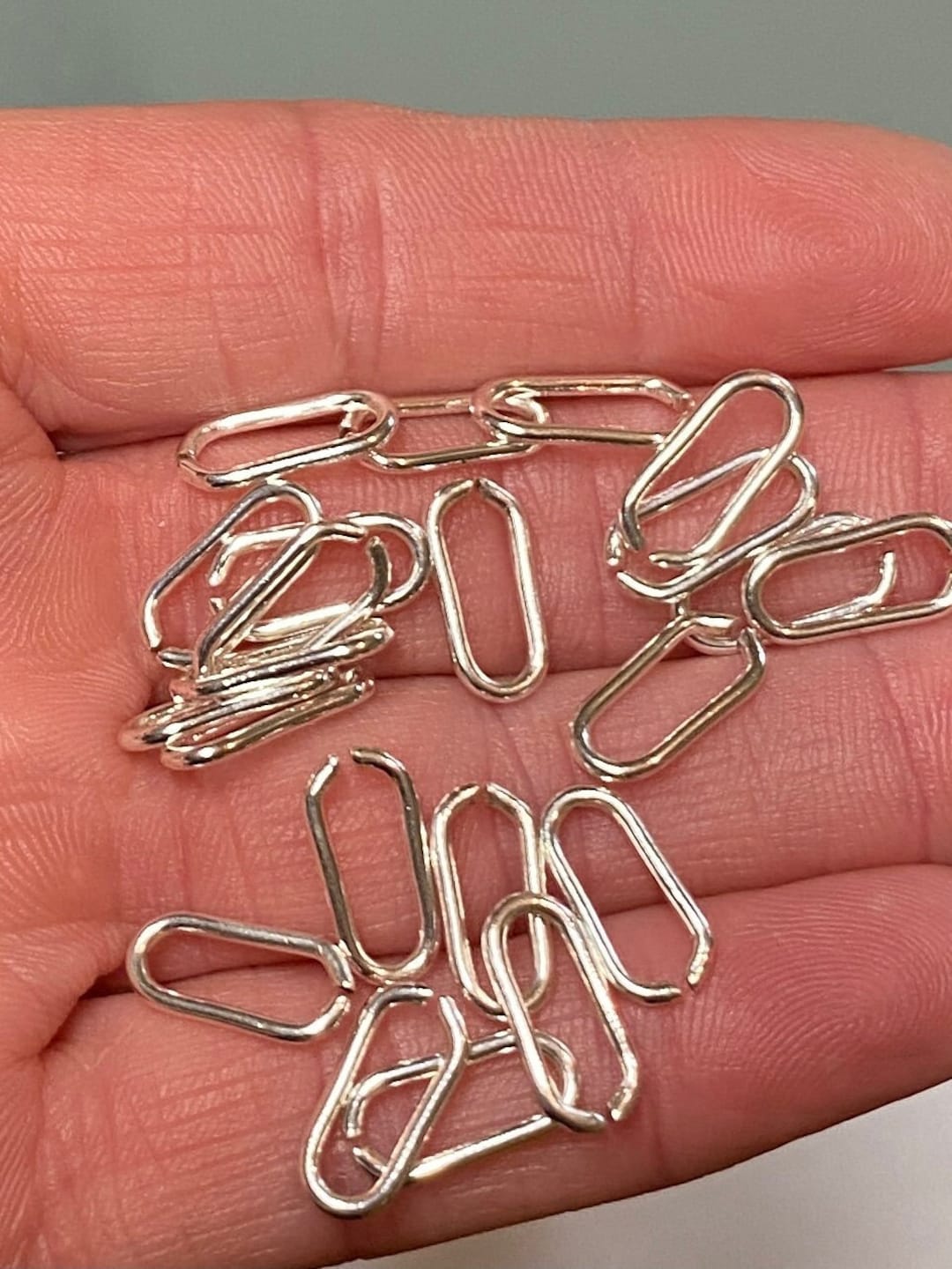 24 Large Silver Long Oval Rectangle Open Jump Rings 13mm X 7mm 17 Gauge ...