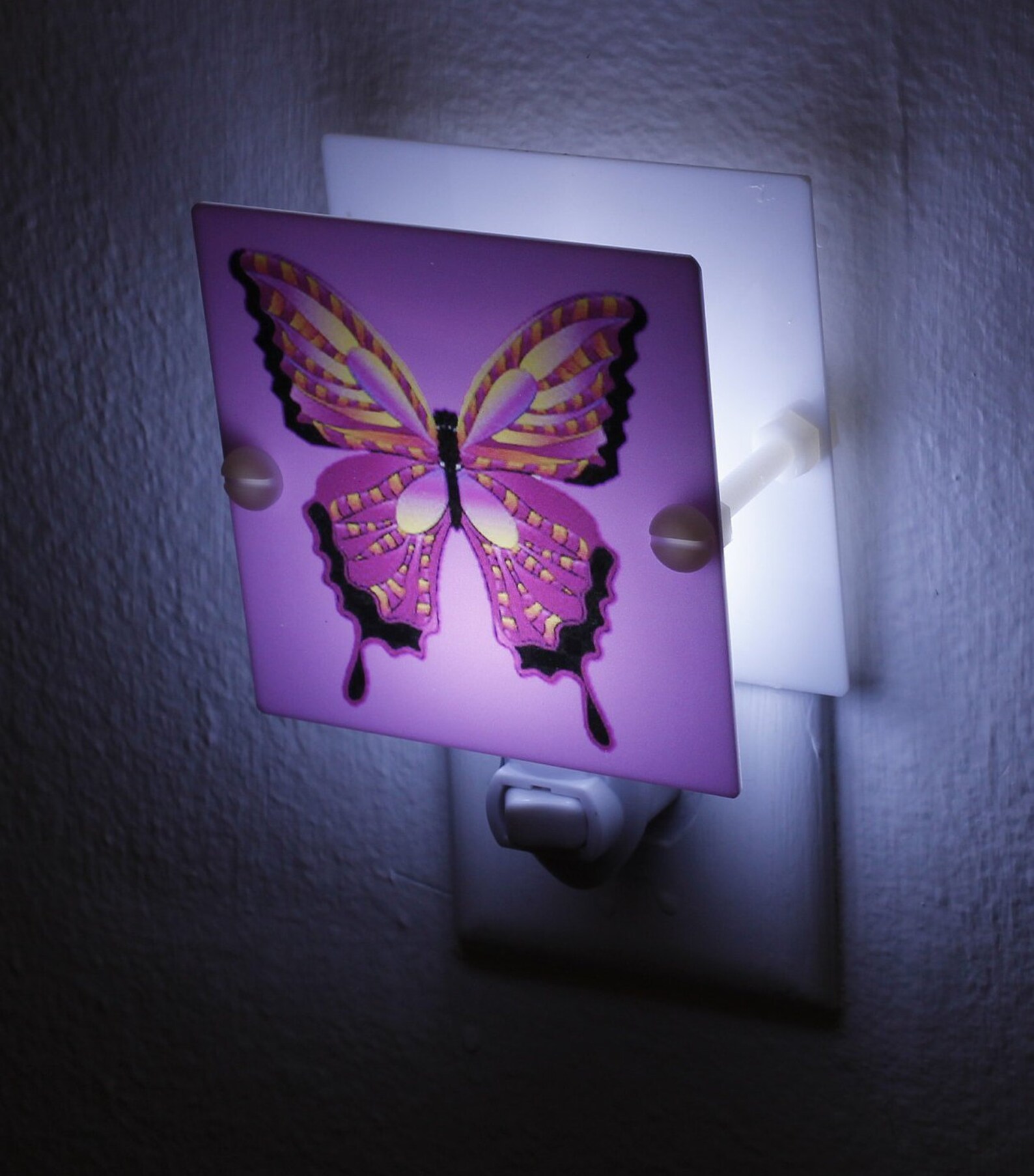 Butterfly Night Light Purple Night Light Vibrant Night Etsy
