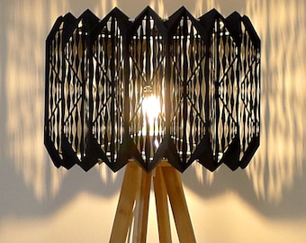 Origami lampshade / suspension in paper cut - 70's pattern