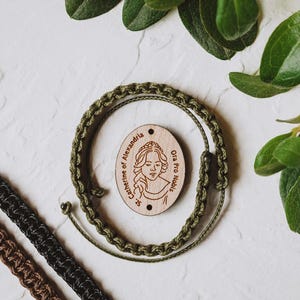 St. Catherine of Alexandria (Bracelet, Medal, Necklace, or Rosary Centerpiece) Wooden Saint Medal Jewelry