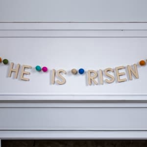 He Is Risen Easter Garland Kit (DIY Easter Banner, Christian Catholic Easter Decor)