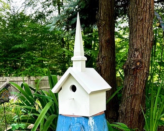 Outdoor Church Birdhouse | Garden Decor | Handmade