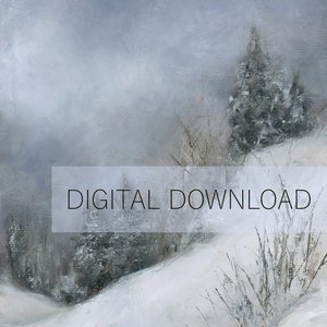 WINTER PRINTABLE ART / Winter Landscape Printable Wall Art / Snowy ...