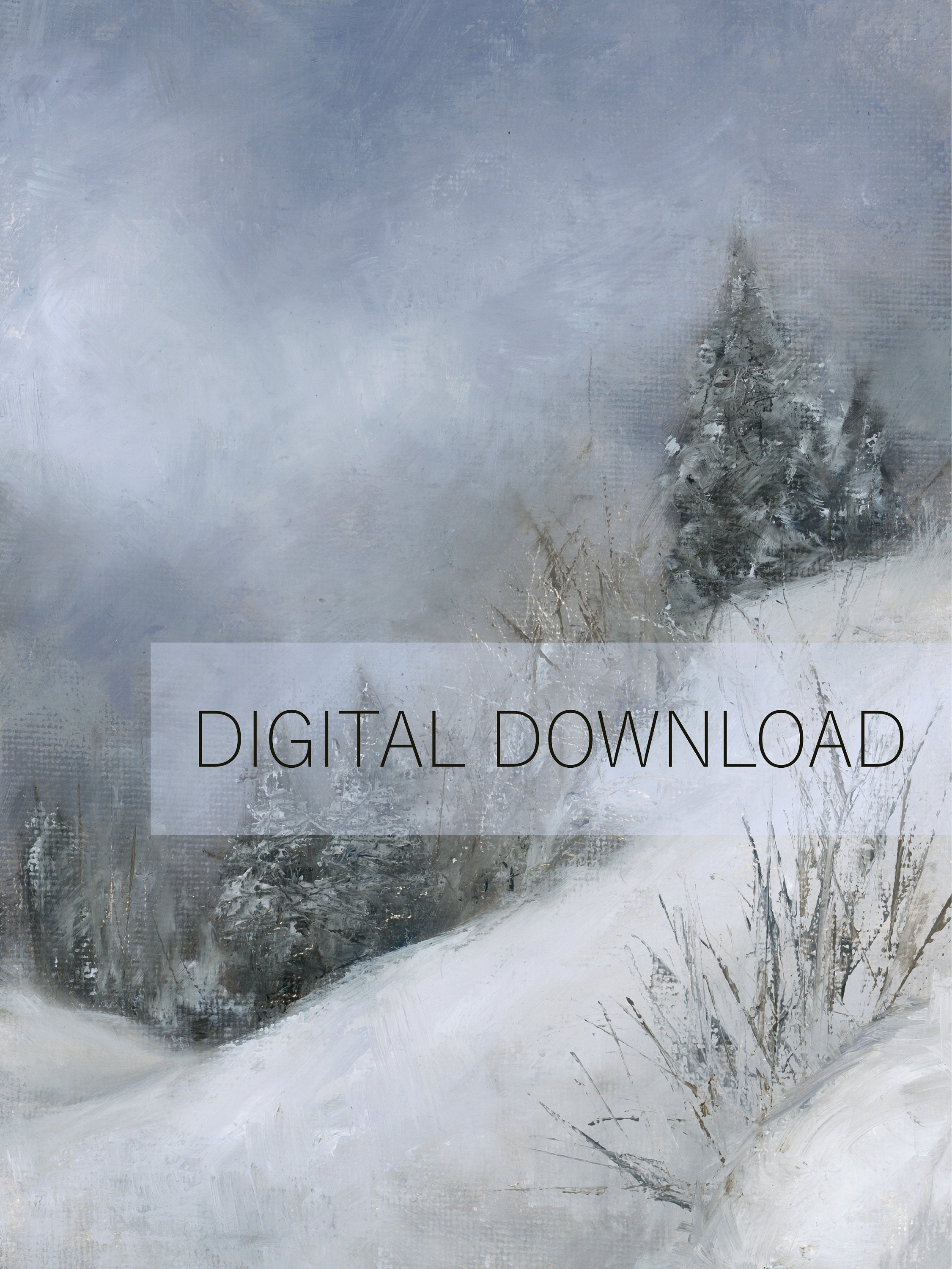 WINTER PRINTABLE ART / Winter Landscape Printable Wall Art / Snowy ...