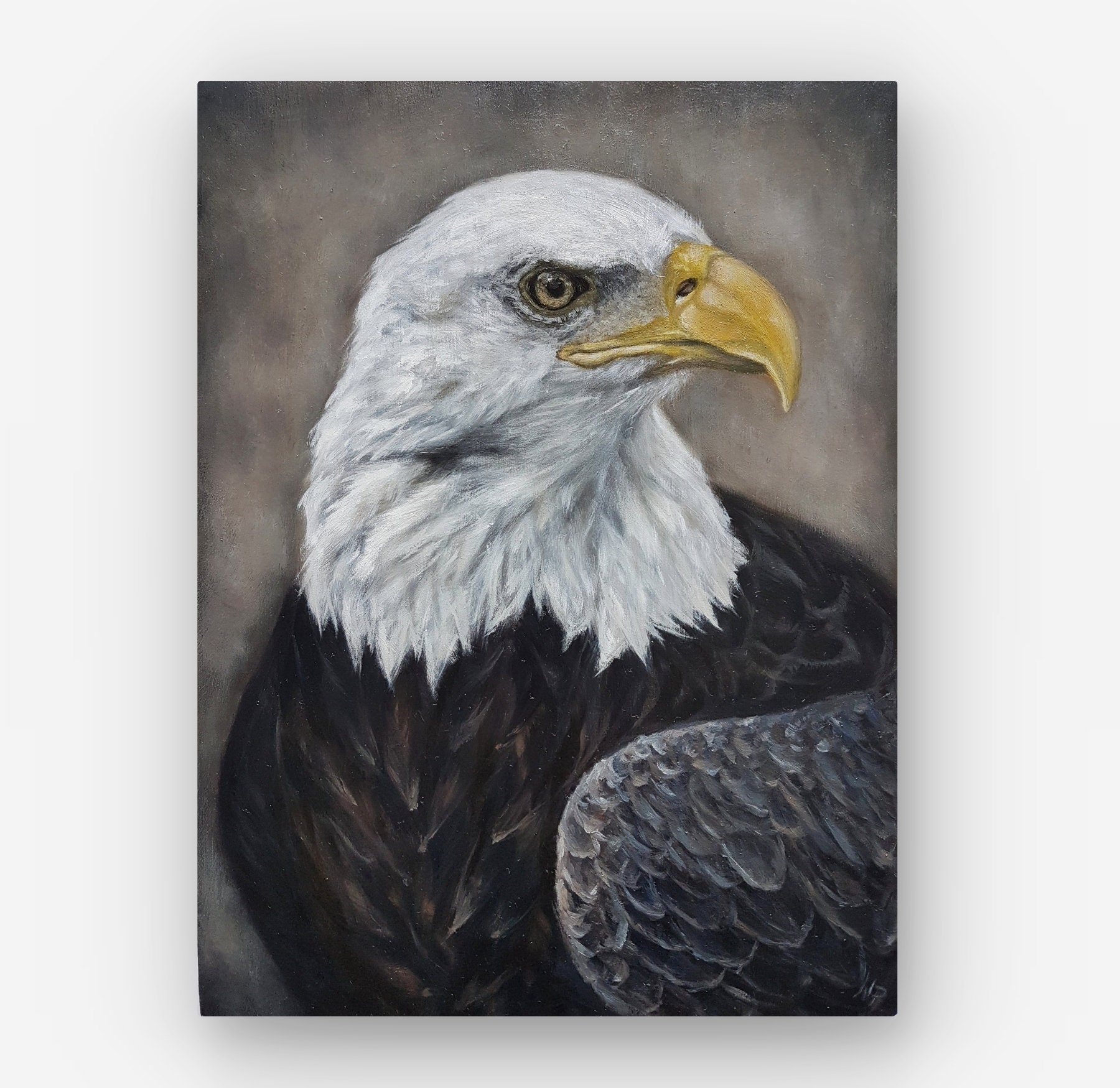BALD EAGLE PAINTING / Eagle Original Oil Painting On Wood / | Etsy