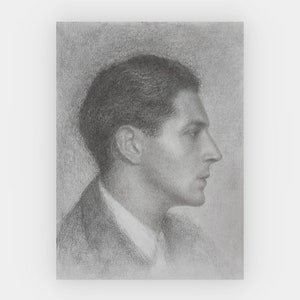 PORTRAIT ORIGINAL ARTWORK / Man Portrait Pencil - Charcoal Drawing / 6x8 Portraiture Wall Art / Realistic Detailed Hand-Drawn Portrait Art /